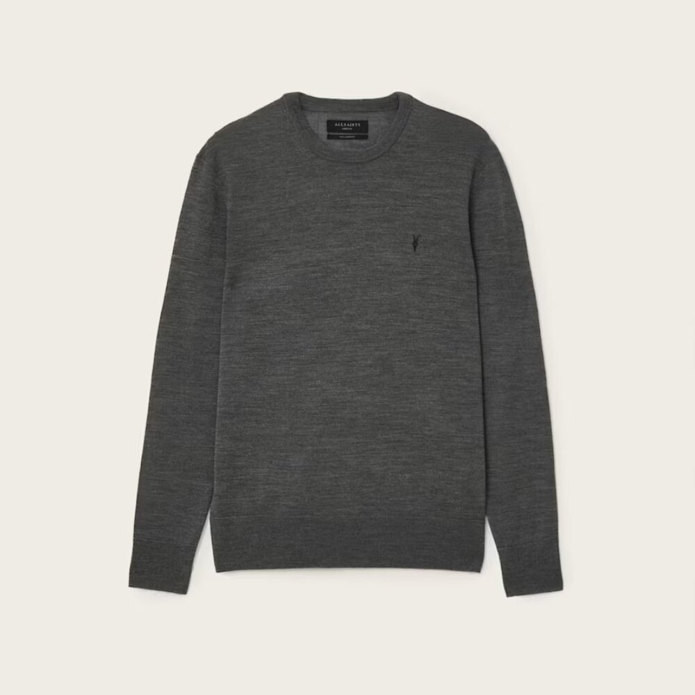 All Saints Mode Merino Crew Neck Ramskull Sweater